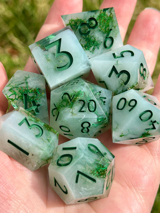 Moss Agate | 8-piece dice set