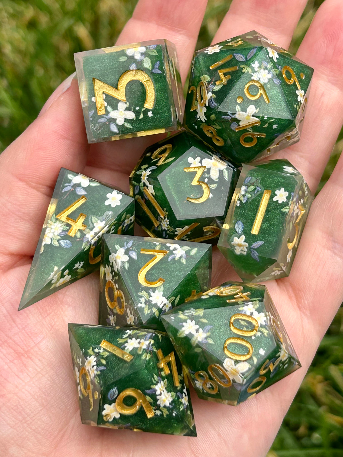 Emerald fields | 8-piece dice set
